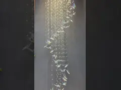 Lange kristal vlinder duplex gebouw villa hotel club licht luxe spiraaltrap kroonluchter accessoires