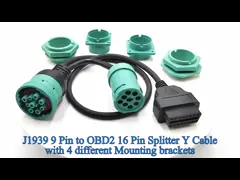 Deutsch J1939 Male Female to OBD 2 OBD2 Connector Splitter Y Cable