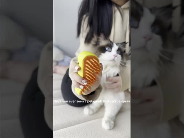 ペットグリーミング スチームブラシ 犬猫脱毛ブラシ 再充電可能なポータブルスチームスプレー