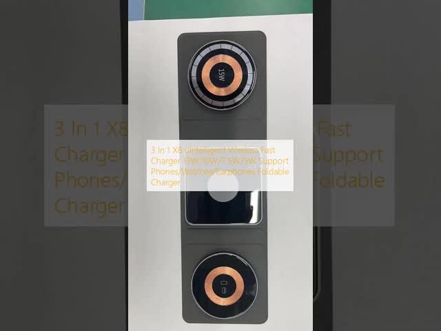 3 イン 1 X8 uインテリジェント無線高速充電器 15W/10W/7.5W/5W サポート電話/時計/イヤホン 折りたたむ充電器