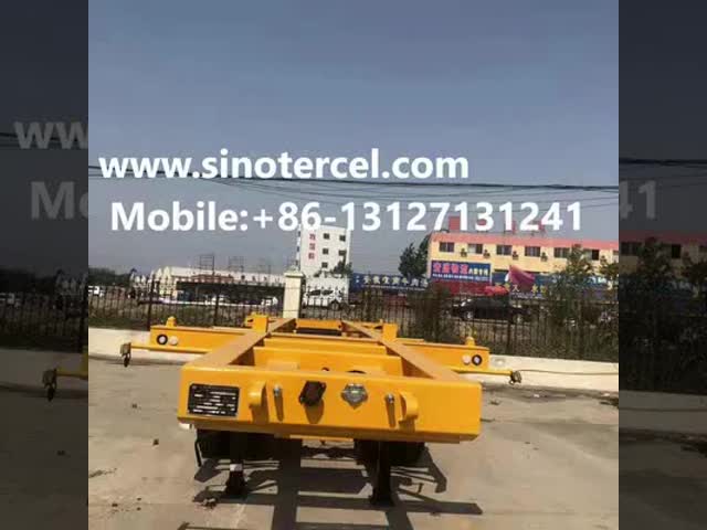 3 Axle Skeletal Type Container Semi Trailer Yellow Excellent Load Bearing Capacity