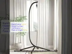 Black Hanging Swing Chair With Iron Tube Frame And Comfortable Design