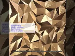 Stainless Steel Mosaic Tiles for Wall Decoration 300x300mm Mirror Large Grain Stereo Background Brick Mosaic