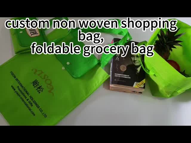 Saco de reciclagem de tecido não tecido, lavável, impresso sob medida, com alças duplas 80gm-120gm