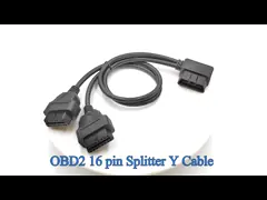 OBD-II Y Splitter Cable OBD 2 OBD2 16 Pin Right Angle Male to Dual Female Split Y Cable