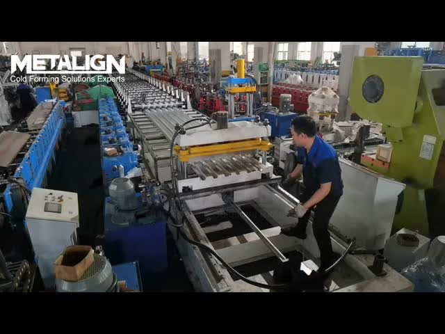 High Precision Floor Deck Roll Forming Machine With Embossing And Gearbox Drive