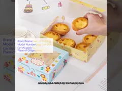 Embalaje de tartas de huevo Cajas de pasteles con impresión CMYK / Pontone Offsent y material biodegradable