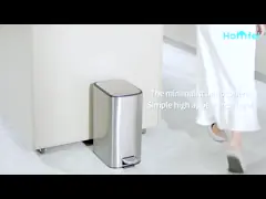 Stainless Steel 11.5L Soft Close Square Pedal Trash Bin for Living Room and Office Sustainable Material