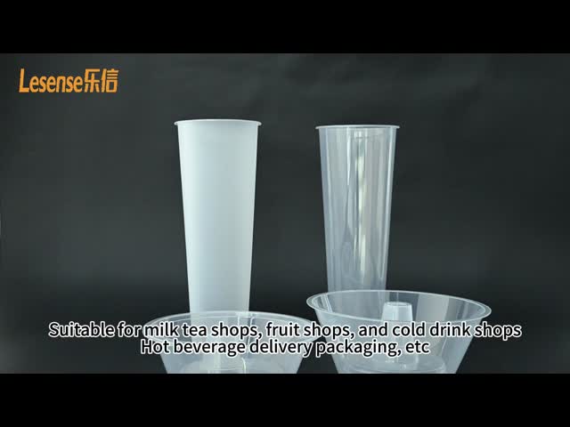 ロゴ付きカスタムデザインのプラスチックカップ スナック用の使い捨てプラスチックカップ 2 in 1
