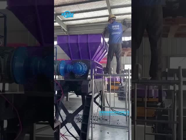 オーダーメイド 粉砕機 モーター 鉄 アルミニウム 粉砕機 プラスチック ボトル 2 軸 ミニ 粉砕機 メタル 粉砕機