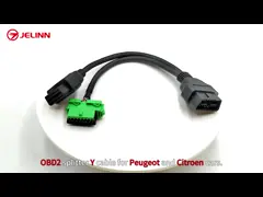 OBD II 2 OBD2 16 Pin J1962 Splitter Y Cable for Peugeot Citroen Cars