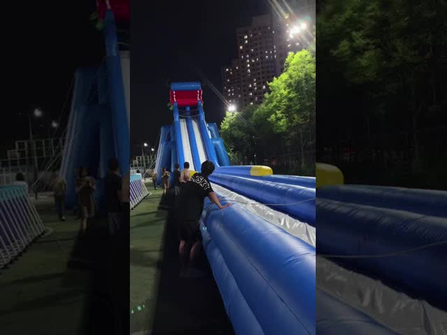 15FT Inflatable Bounce House With Water Slide Green Faucet Heavy Duty Inflatable Water Slide With Blower