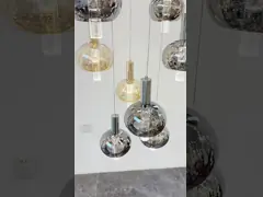 Perfume bottle shaped stair light duplex living room headlight villa light luxury led crystal light rotating staircase long chandelier