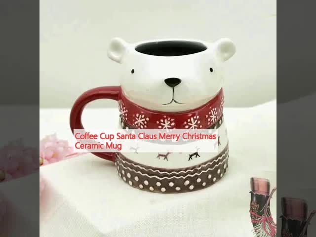 Cálice de café Pai Natal Feliz Natal caneca de cerâmica