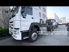 SINOTRUK HOWO شاسی کامیون SINOTRUK موتور 371HP 6 × 4 RHD با چراغ هشدار استفاده شده در کامیون های زباله باربری کامیون آب