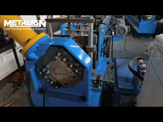Oblique Cut C Purlin Roll Forming Machine For Sale 1.5-2mm 2 Reinforcements