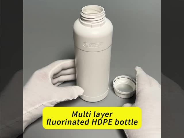 1 L de garrafa fluorada de plástico branco HDPE para embalagem de pesticidas personalizada