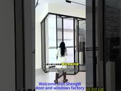 Aluminum Alloy PT Door 2.1m Double Glazing Black Aluminum Patio Doors