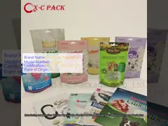 Window Recyclable plastic pet food packaging aluminized stand up bag with zipper