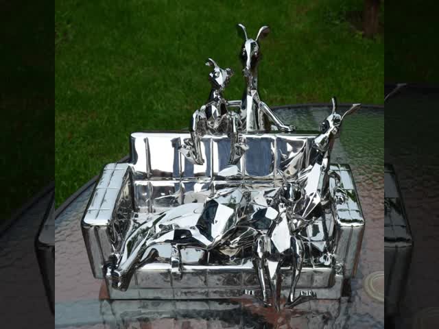 Mirror Polished Stainless Steel Cartoon Figure Decorative Sculpture 2