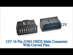 OBD 2 OBD2 16 Pin J1962 Male Connector Plug With Curved Pins