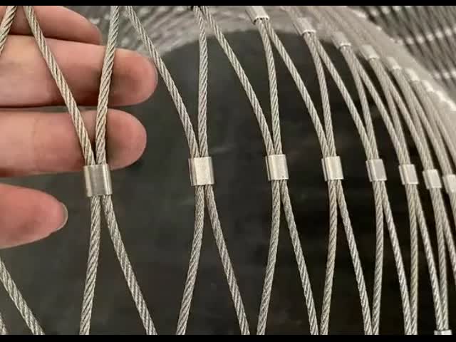 316 ロープネット フェンス ステンレス鋼ケーブルメッシュ 50*50 オープンワイヤロープメッシュ