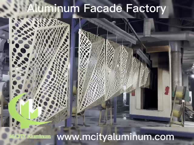 Powder Coated 3D Aluminum Facade Panel with Customizable RAL Colors and Laser Cut Patterns