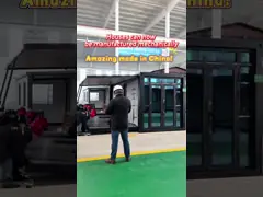 Casa de contêineres cinza com porta de aço para hotel