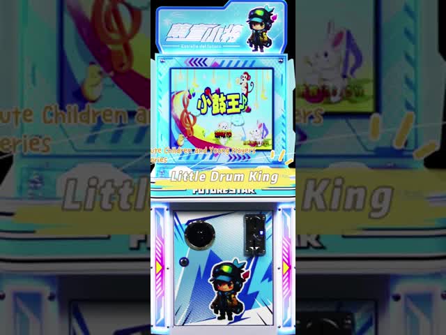 子供たちのドラムキング ボタンタップゲーム ビデオゲームコインが録音される