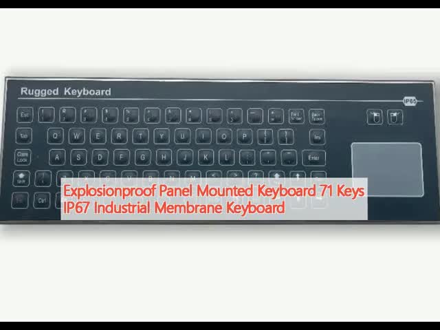 防爆パネルマウントキーボード 71キー IP67 産業用膜キーボード
