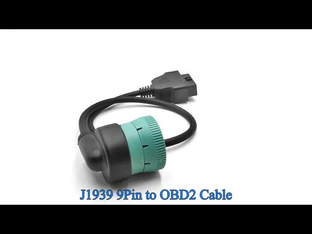 Right Angle Green J1939 Deutsch 9-Pin Female to J1962 OBD2 16 Pin Female Cable