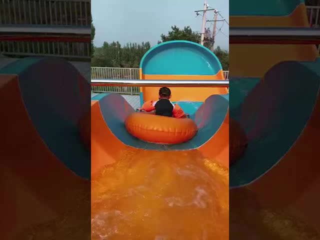 Customized Boomerang Water Slide For 2 Kids With Raft Slide For Fun