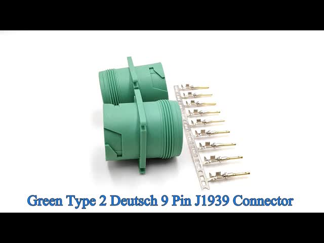 Green Type 2 Deutsch 9 Pin J1939 Male Plug Connector with 9 PCS of Pins