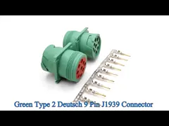 Deutsch Green Type 2 Square Flange J1939 Round 9 Pin Connector HD10-9-1939P-P080
