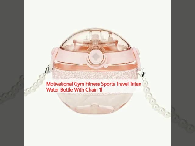Motivational Gym Fitness Sports Travel Tritan Water Bottle With Chain 1l