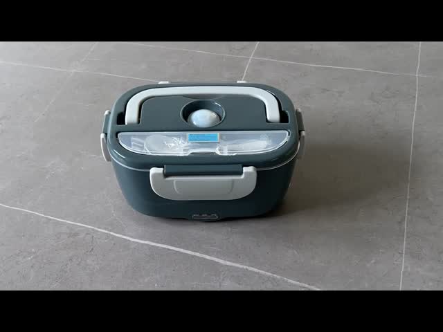 1.5L 携帯電動ランチボックス 60W 電動暖房 食品容器 グレー グリーン