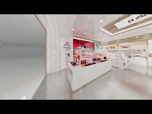 メイクアップディスプレイ スタンド プラチナ 木材 プロモーション キャビネット 化粧品小売店 家具 スマートケア店 ディスプレイテーブル