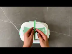Electric Lunch Box 60W Four-Clasp Hand12V/24V Lunch Box With Carry Bag And Fork And Spoon White Blue