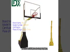 ISO9001 Anti Acid Movable Indoor Basketball Ring Hydraulic Miniature In Ground Hoop