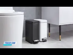 5L Stainless Steel Foot Pedal Waste Bin Rectangular Shape for Household and Kitchen