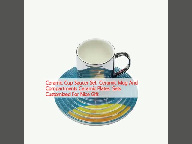 陶磁杯皿セット 陶磁カップとコンパートメント 陶磁プレートセット