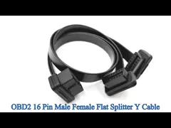 OBD2 OBDII J1962 Right Angle Male 12V to Dual Female Flat Y Cable