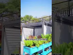 Gazebo de jardin en fer plat à l'extérieur avec toit métallique en PVC