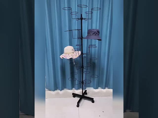 5 Tiers Spinning POP POS Display Metal Hat Display Rack Shelf With Wire 1600mm