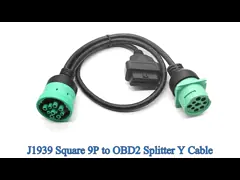 J1939 9 Pin to OBD 2 OBD2 16 Pin Splitter Y Cable 9Pin Spliter Wire Harness for Truck GPS