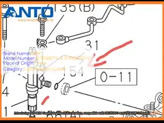 0-95690111-0 9-09561111-0 Gasket HITACHI Excavator Spare Parts For ZX350H-3 ZX400W-3