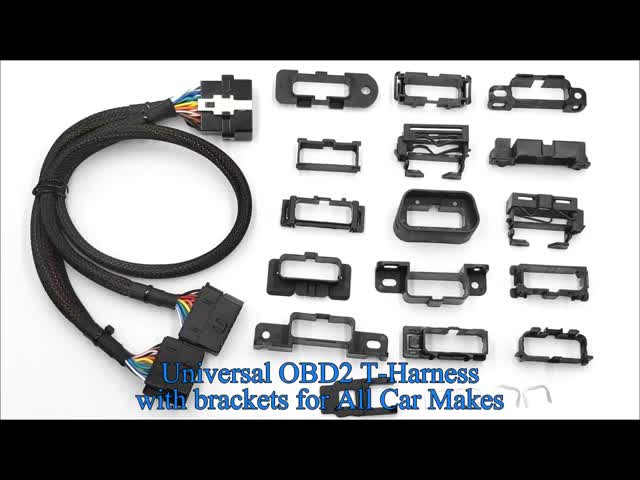 Universal OBD 2 J1962 OBDII Obd2 T-harness Splitter Spliter Y Cable With Multi Mounting Brackets for All Car Makes