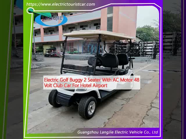 Electric Golf Buggy 2 Seater With AC Motor 48 Volt Club Car For Hotel Airport