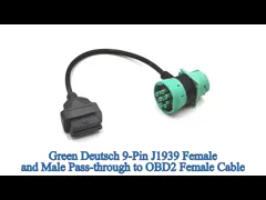 Green Deutsch J1939 9Pin Male Female Connector