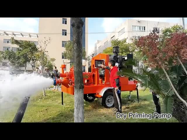 50HP Dry Priming Pump Diesel Engine Self Priming Centrifugal Water Pump  44KW